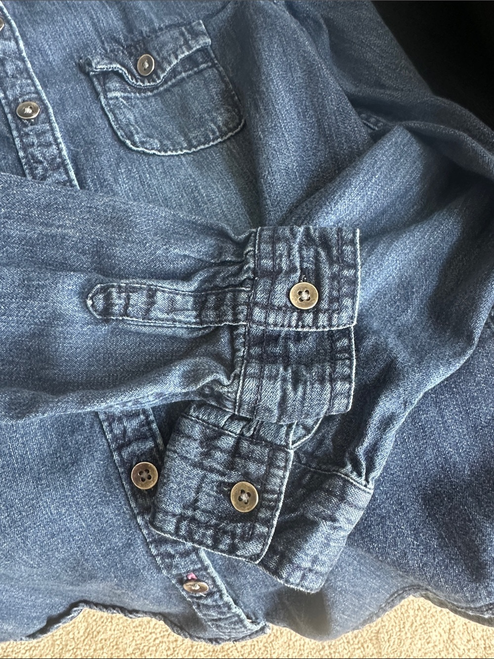 GAP Girls Denim Button-Down Shirt with long Cardigan - Picture 6 of 10